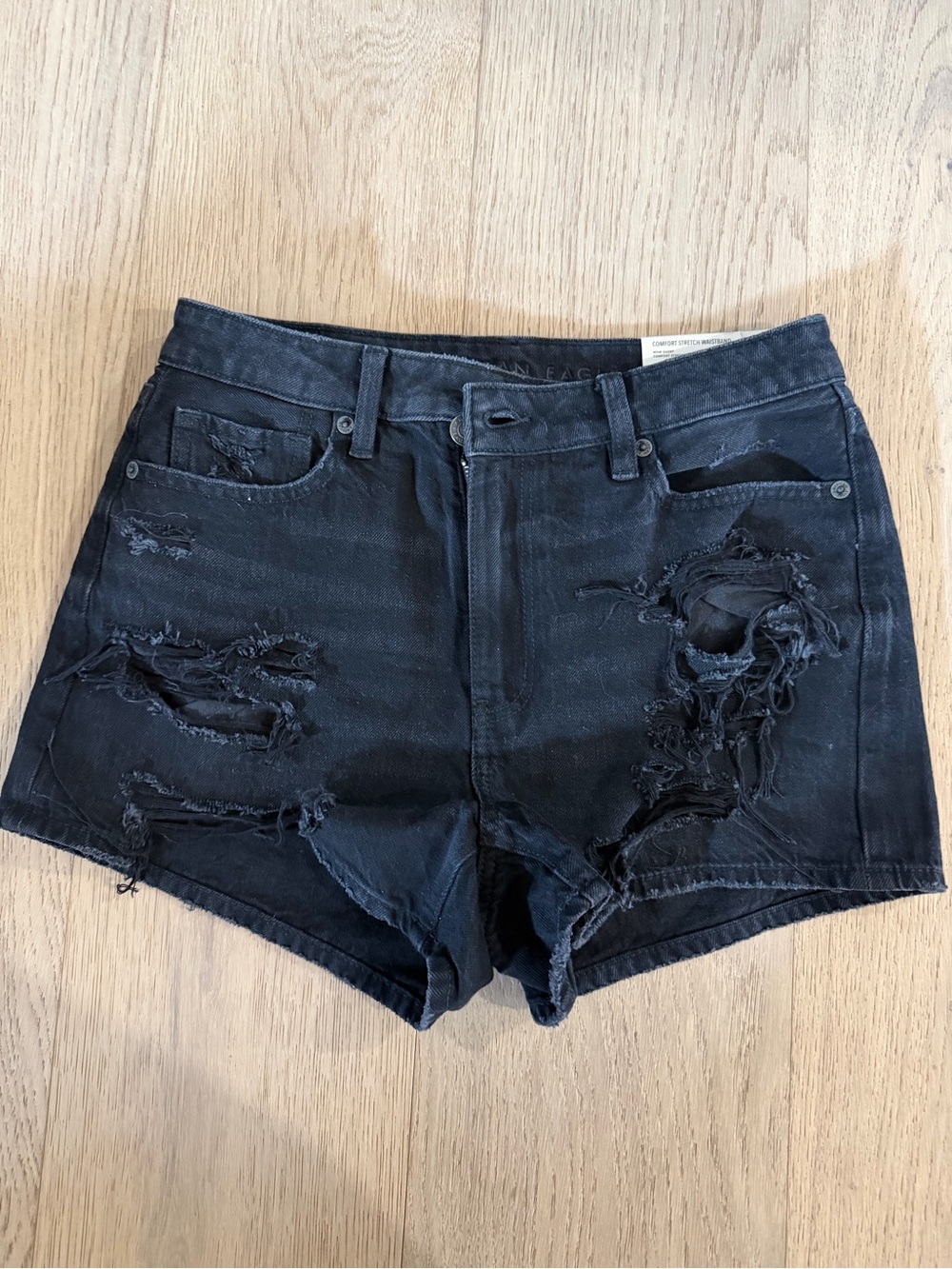 American Eagle Outfitters Black Distressed Jean Shorts